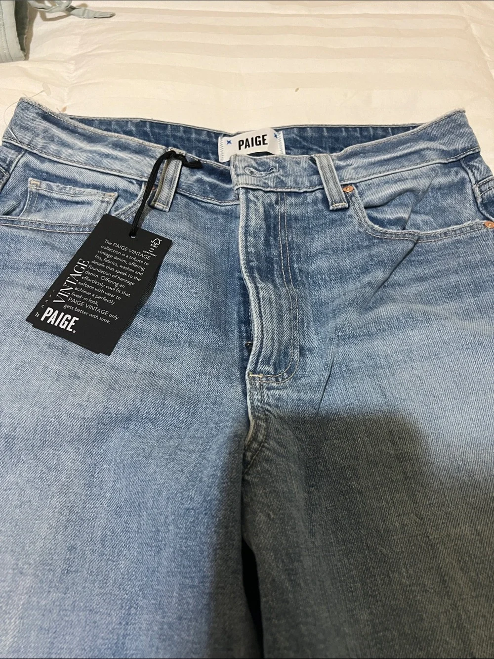 PAIGE Harper Wide-Leg Jeans in Medium Blue - Picture 12 of 17